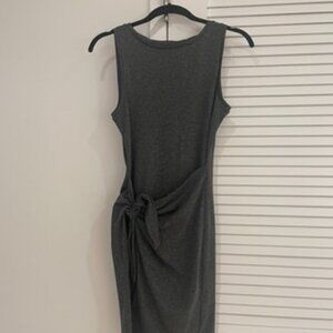 Club Monaco Gray Tie Front Mini Dress